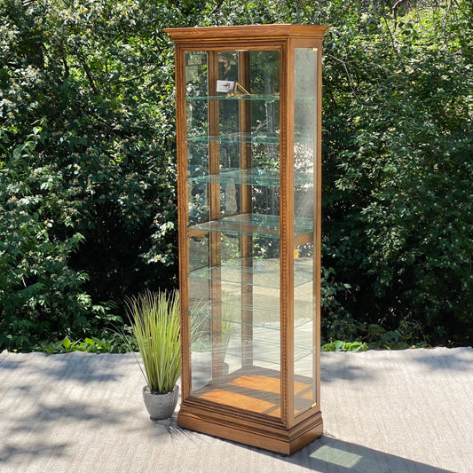 Vintage Howard Miller Glass 7 Shelf Display Case