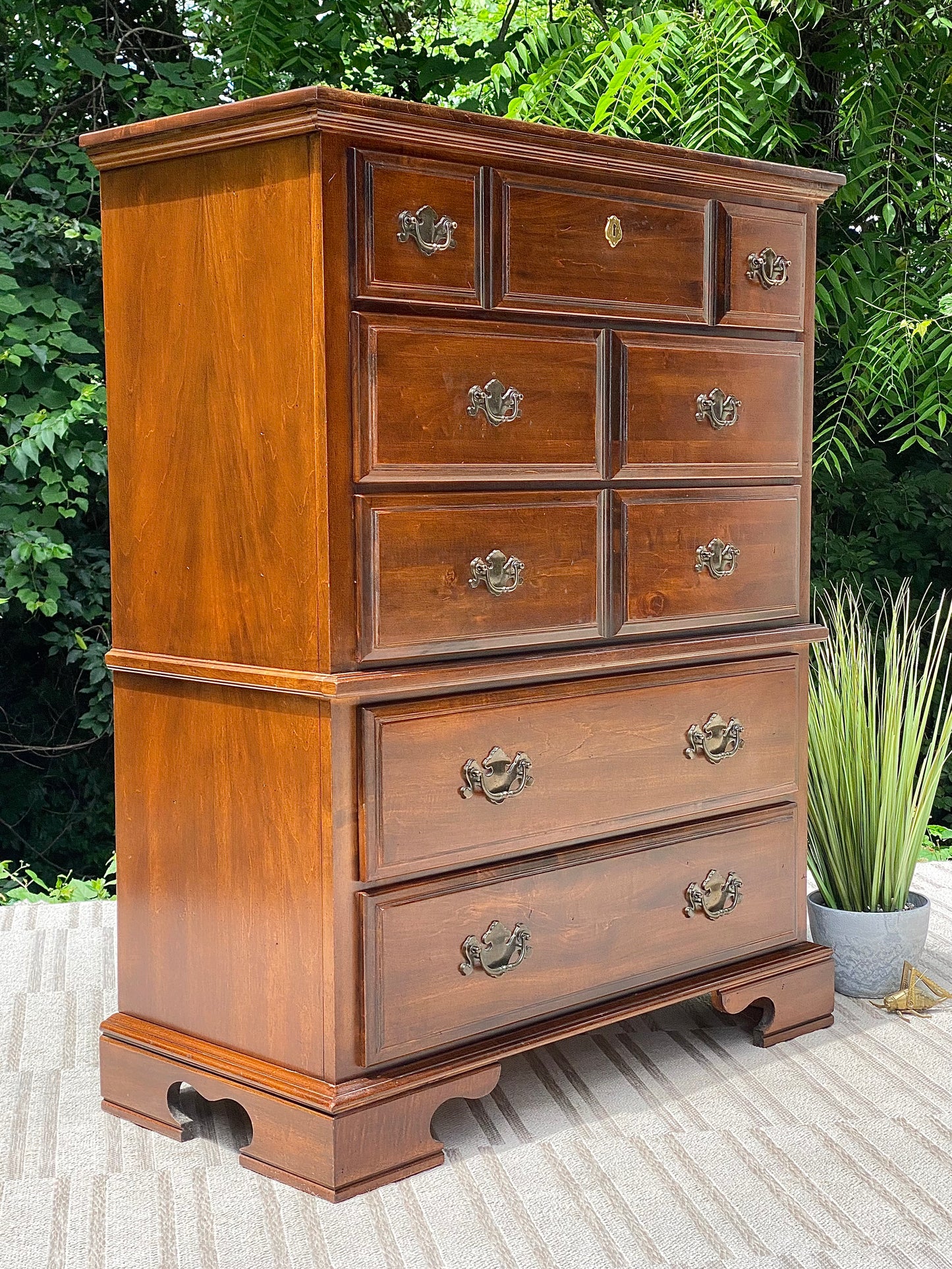 Vintage Kimball 5 Drawer Highboy Dresser