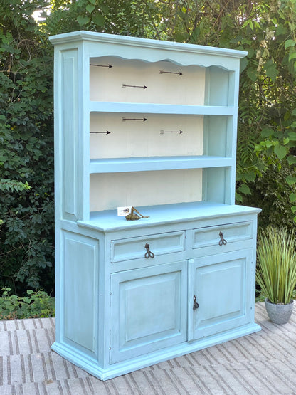 Nice Painted Wooden Pine Display Hutch