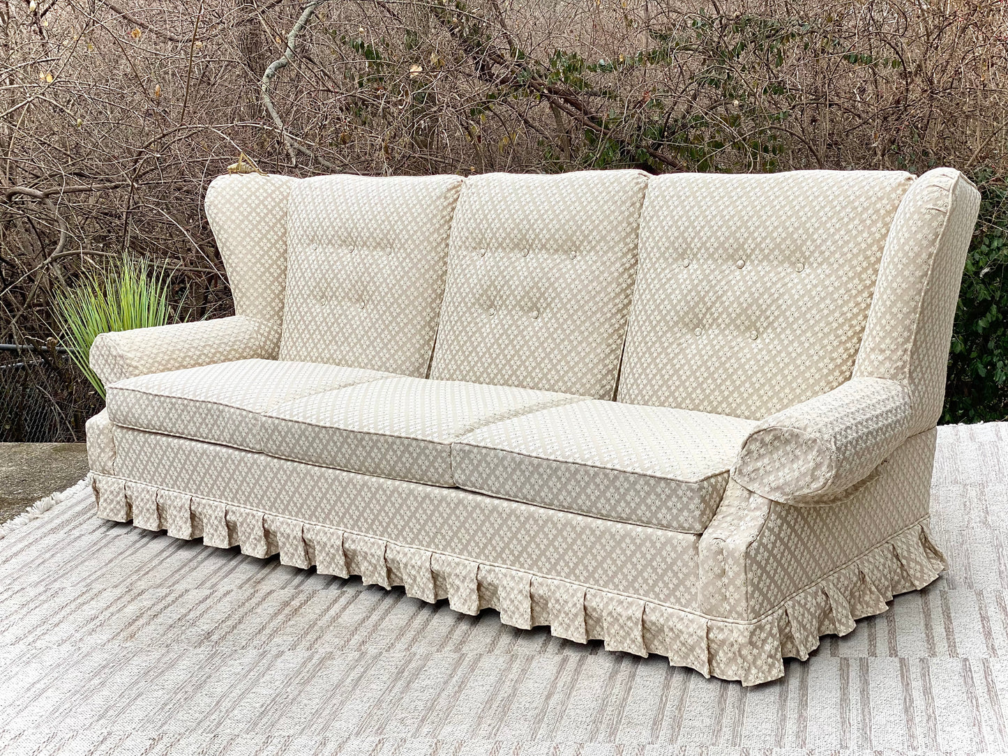 Beautiful Vintage Upholstered Sofa Couch