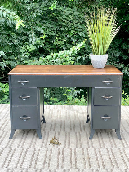 Vintage Virginia House Painted 5 Drawer Desk