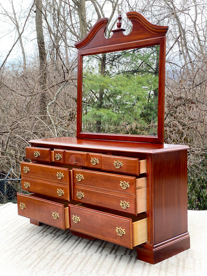 Nice Wooden 7 Drawer Dresser with Mirror
