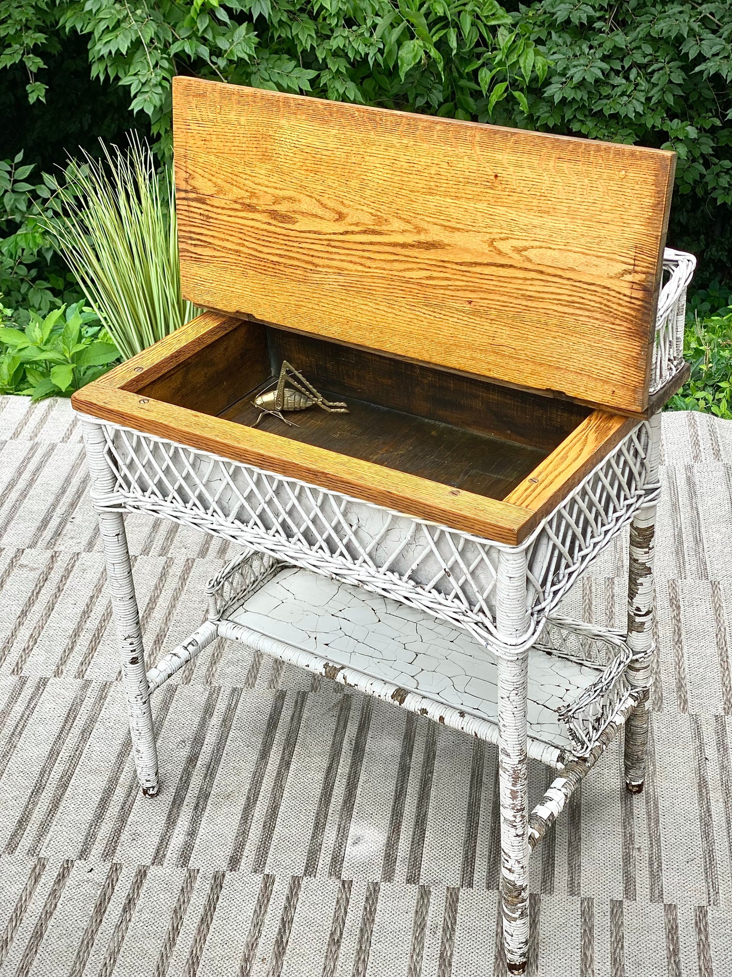 Vintage Haywood Wakefield Wicker Desk Secretary