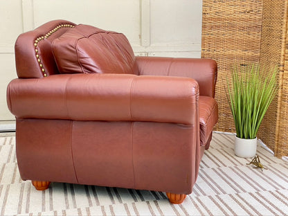 Plush Brown Leather Armchair