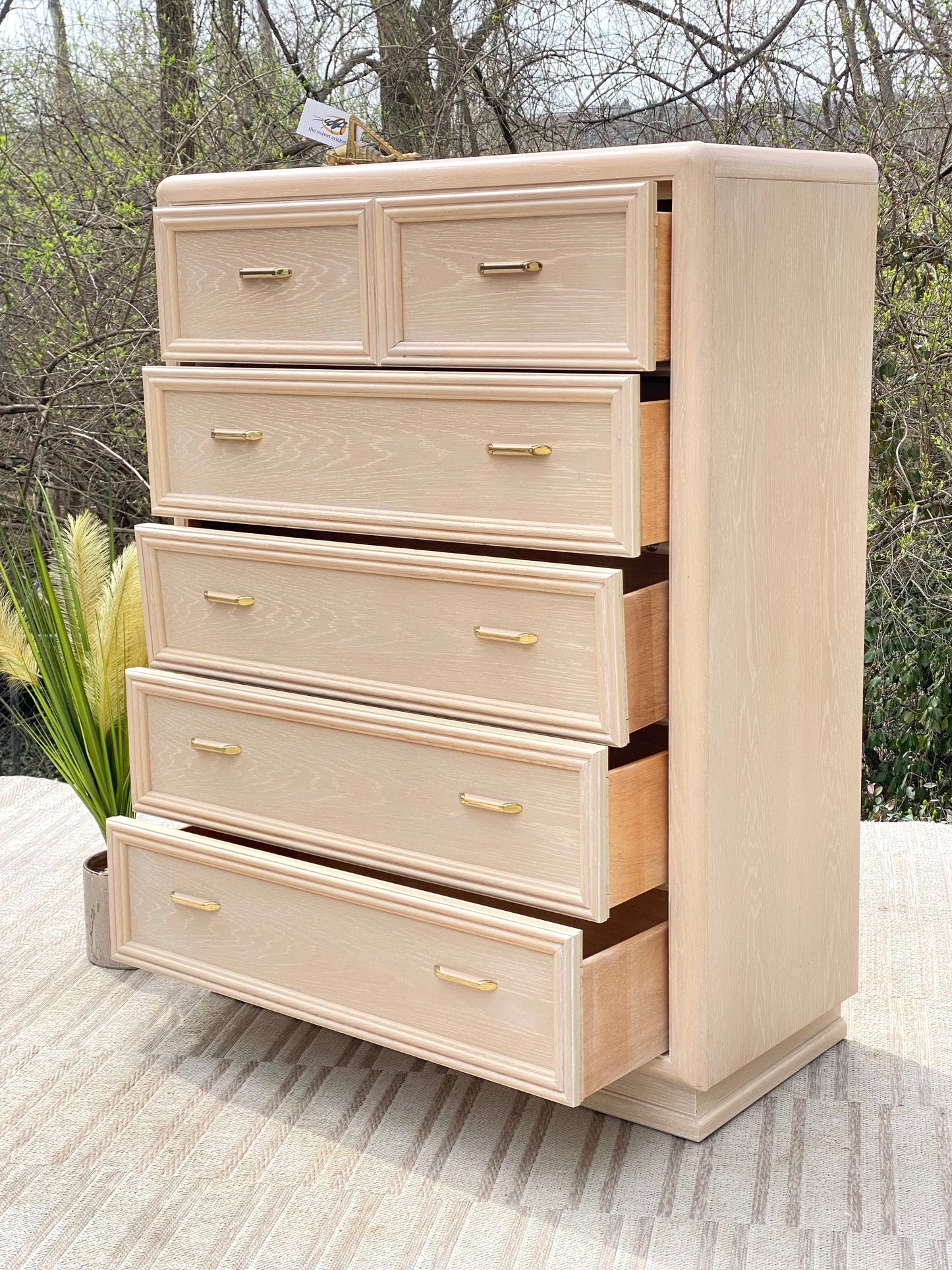 Vintage Thomasville 5 Drawer Highboy Dresser