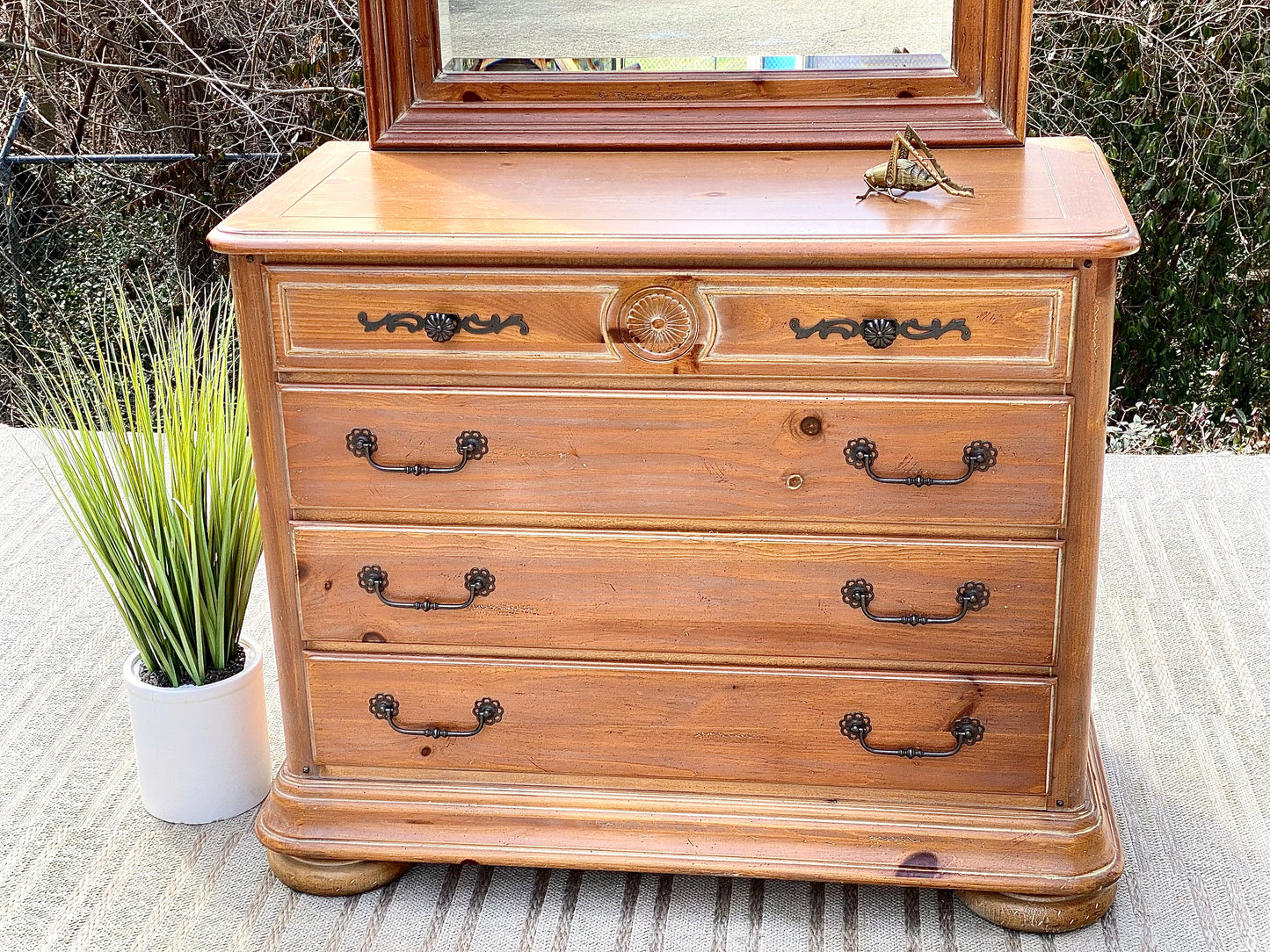 National Mt Airy Wooden Dresser with Mirror