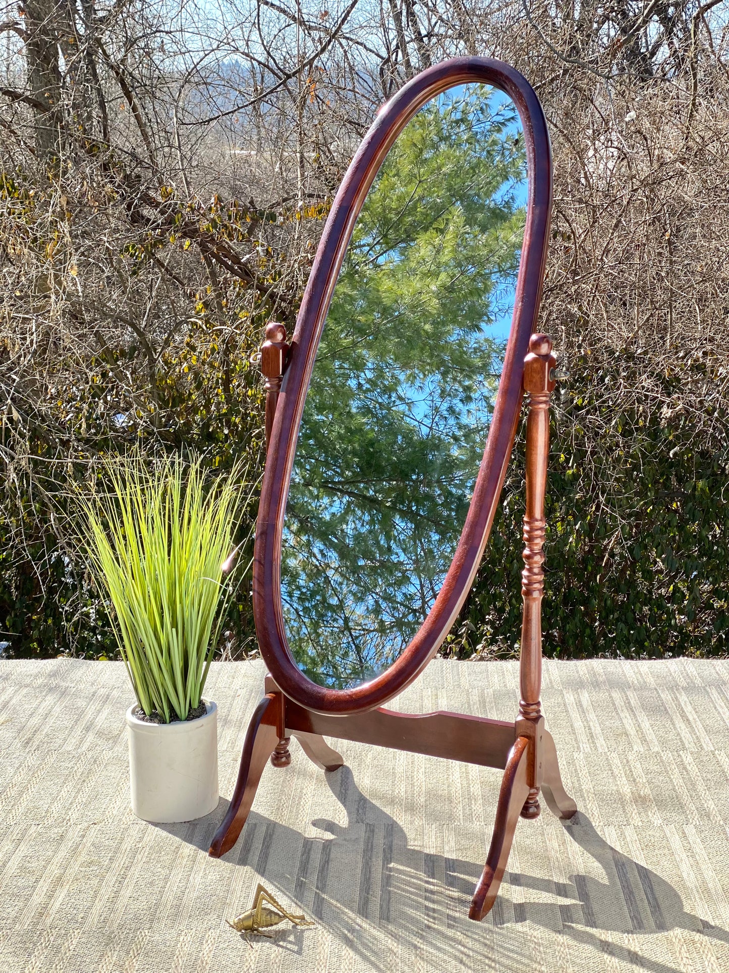 Nice Wooden Oval Floor Length Mirror