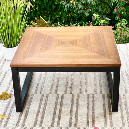 Nice Wooden & Metal Square Coffee Table