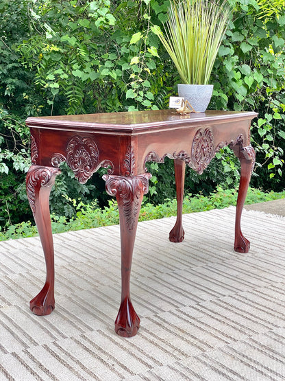 Vintage Wooden Carved Hallway Table