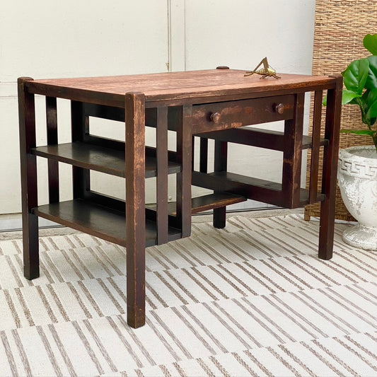 Antique Mission Style Oak Desk