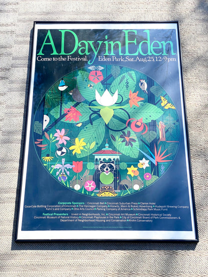 Charley Harper Framed A Day In Eden Poster