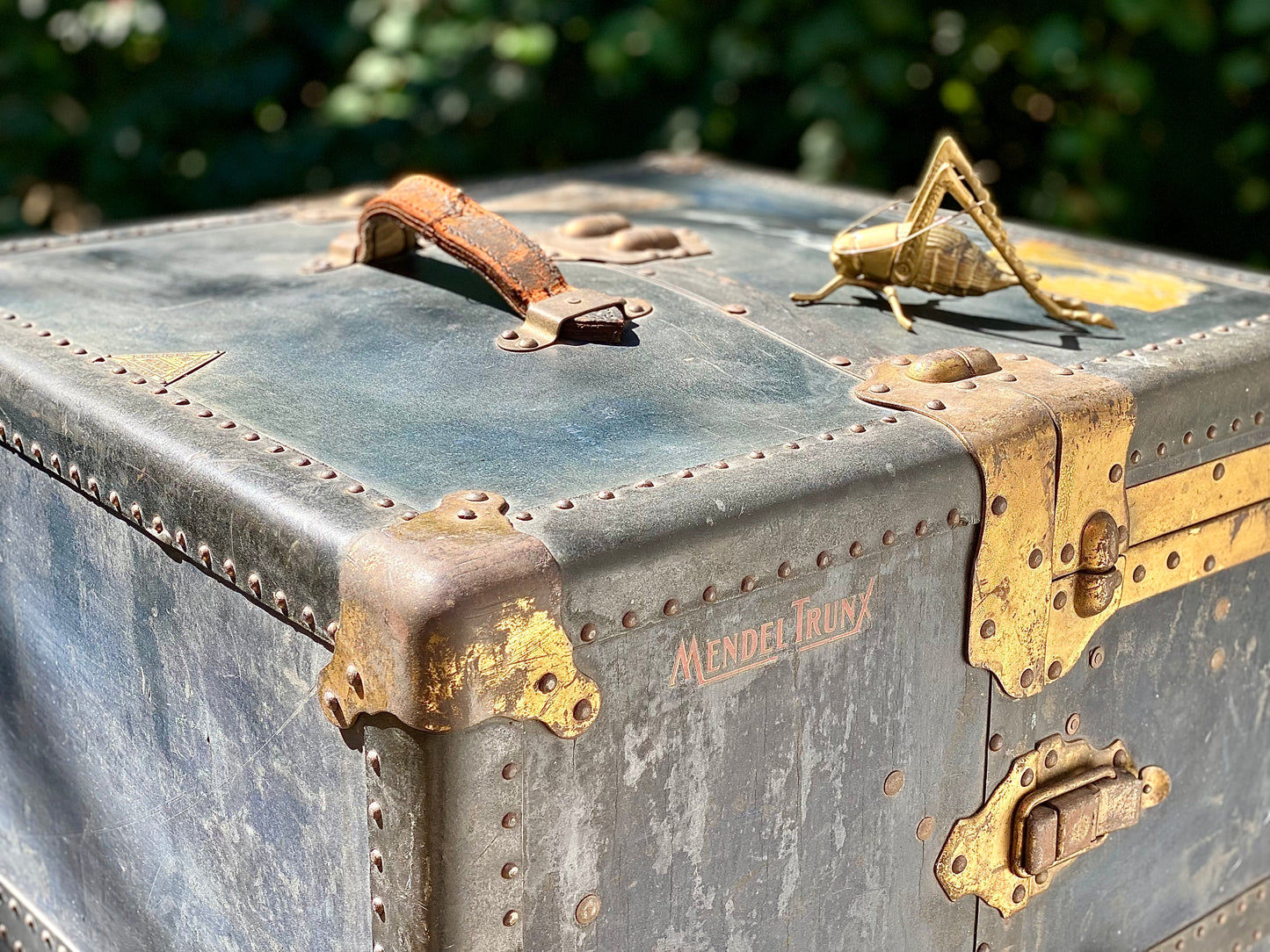 Vintage Mendel Brucker Wardrobe Steamer Trunk Chest