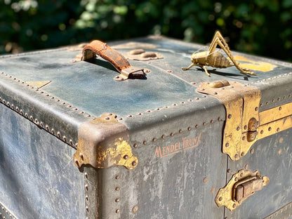 Vintage Mendel Brucker Wardrobe Steamer Trunk Chest