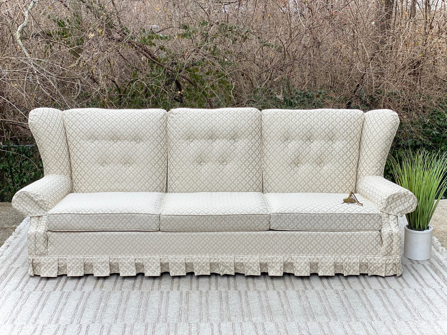 Beautiful Vintage Upholstered Sofa Couch