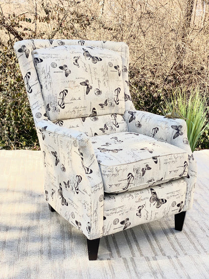 Beautiful Upholstered Butterfly Accent Chair