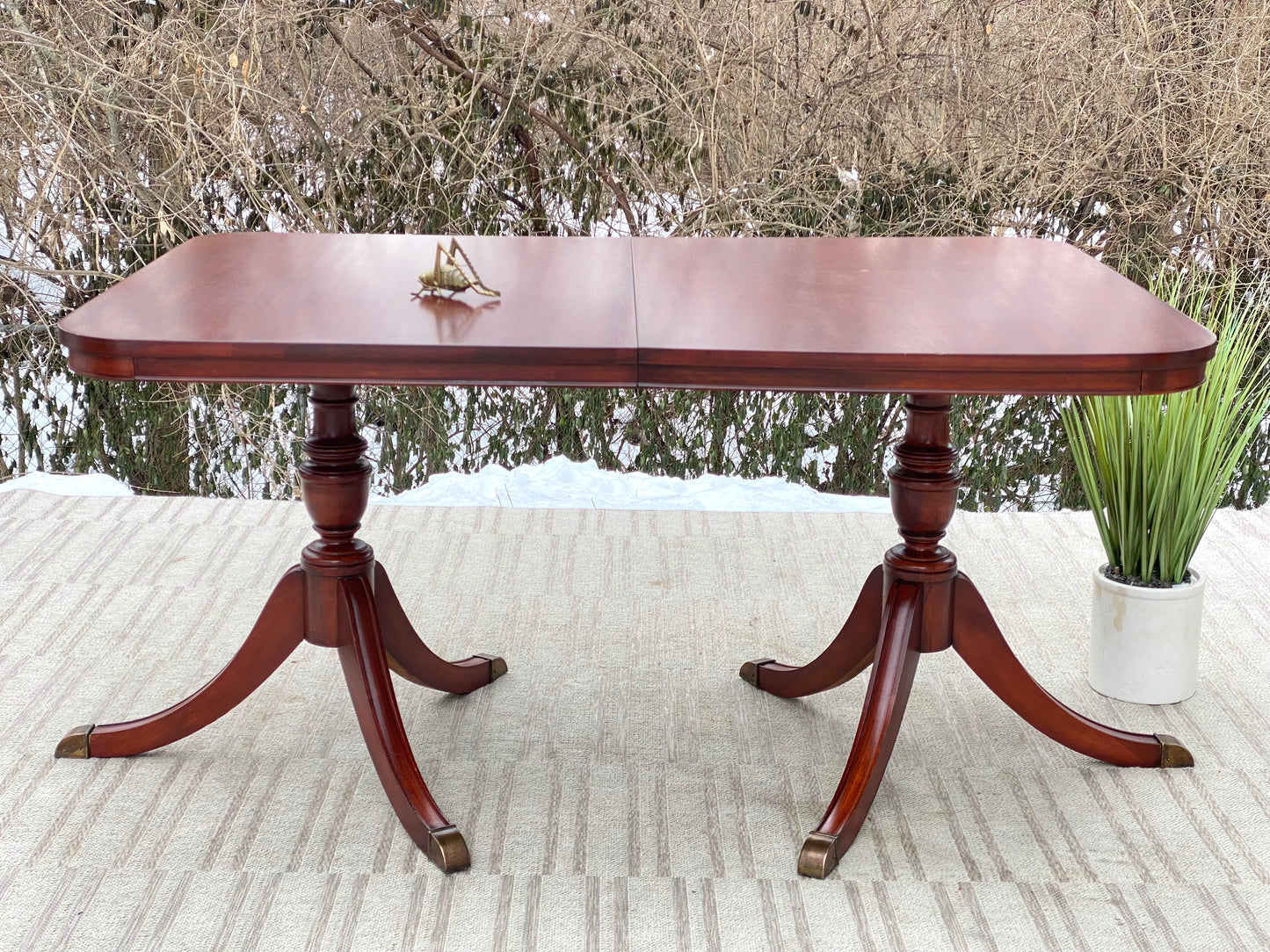 Vintage Mahogany Dining Table with Leaf