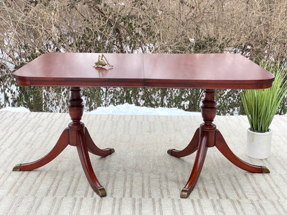 Vintage Mahogany Dining Table with Leaf
