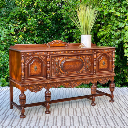 Vintage Wooden Buffet Credenza