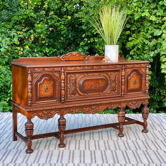 Vintage Wooden Buffet Credenza