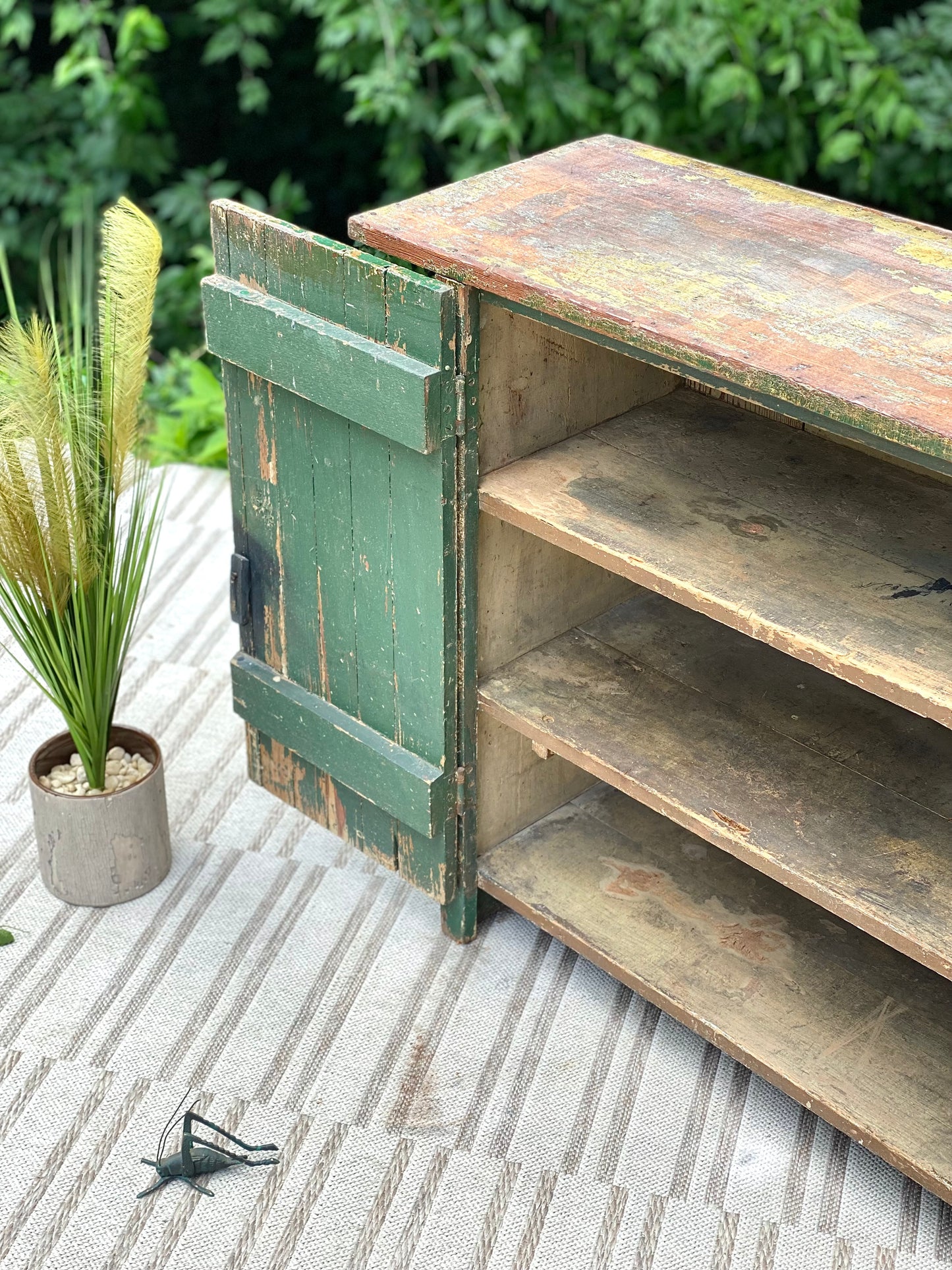 Vintage Rustic Painted Cabinet