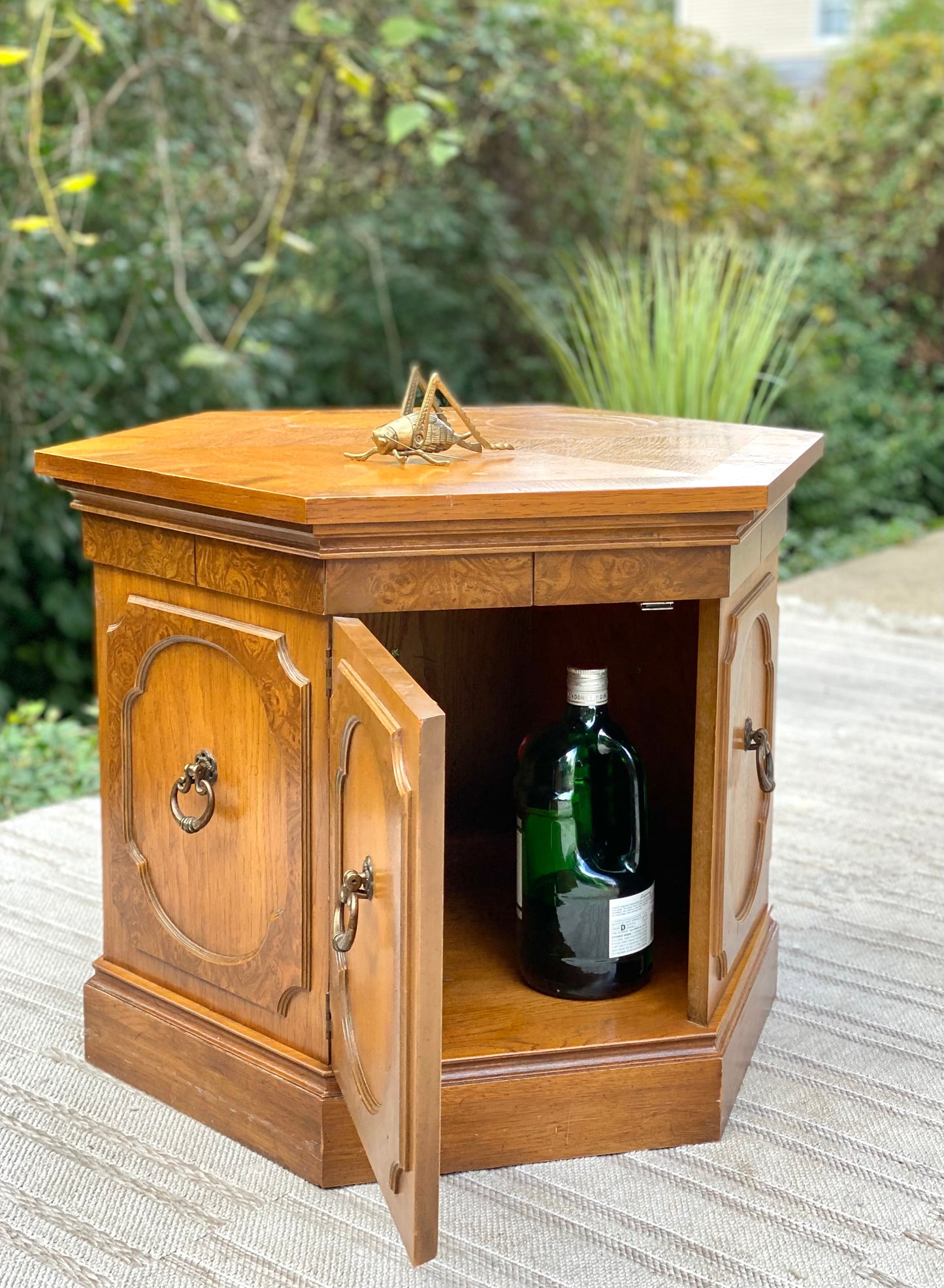 Vintage Wooden Hexagon Side Table