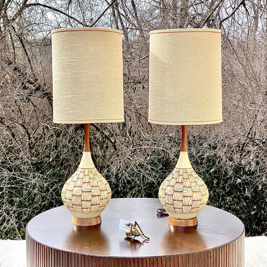 Pair of Vintage MCM Mid Century Lamps
