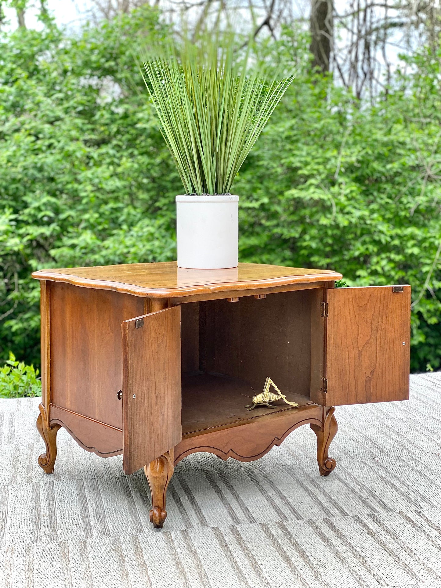 Vintage Wooden Side Table Cabinet