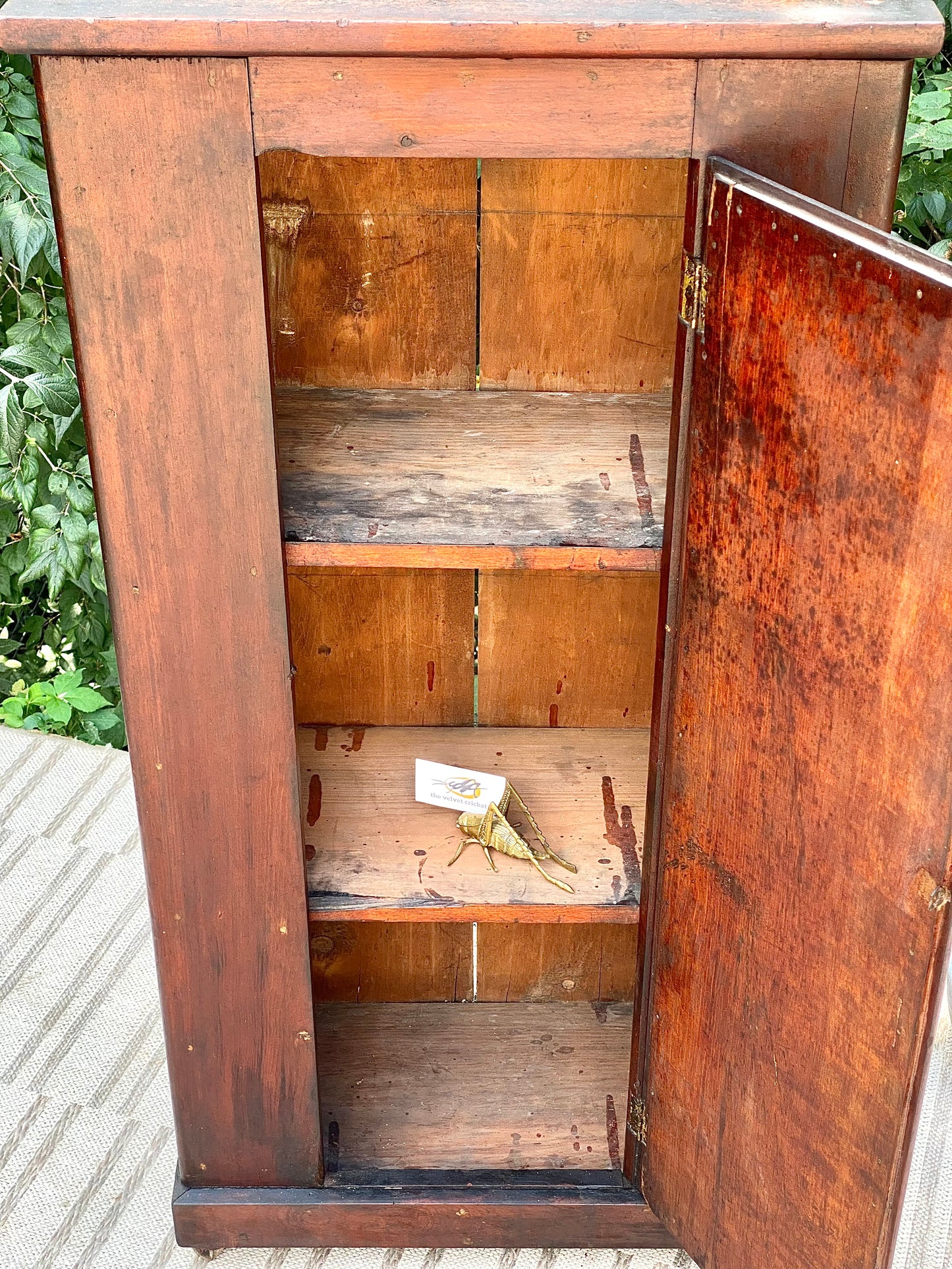 Rare Original Primitive Wooden Pine Cabinet