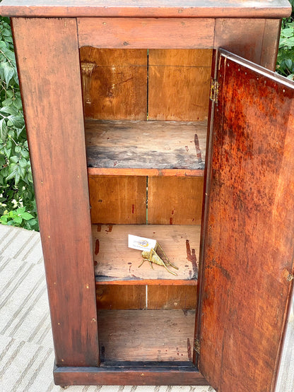 Rare Original Primitive Wooden Pine Cabinet
