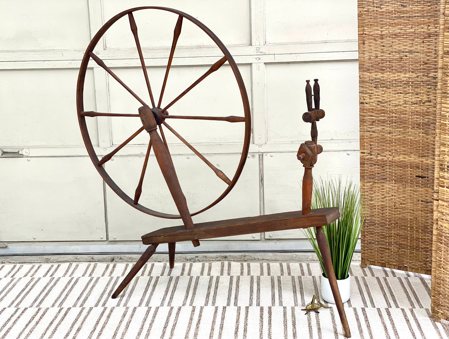 Large Antique Spinning Wheel