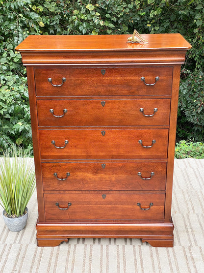 Nice Wooden Broyhill 5 Drawer Highboy Dresser
