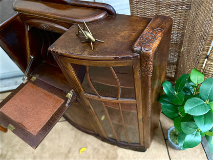 Antique TC Dunning Art Deco Secretary Display Bookcase