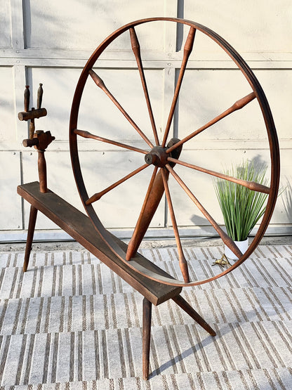 Large Antique Spinning Wheel