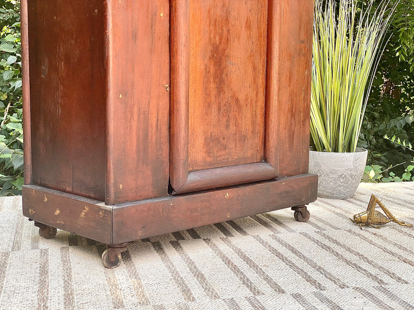 Rare Original Primitive Wooden Pine Cabinet