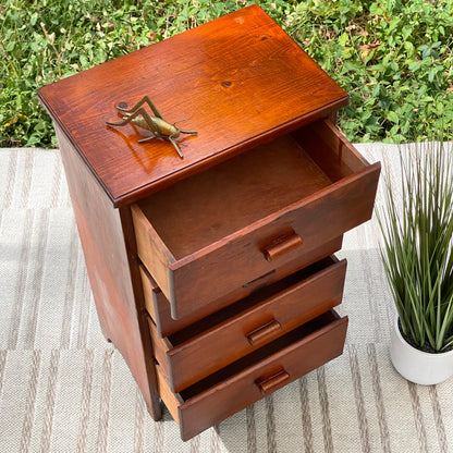 Small Vintage Pine 4 Drawer Dresser