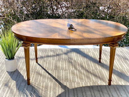 Vintage Wooden Oval Dining Table