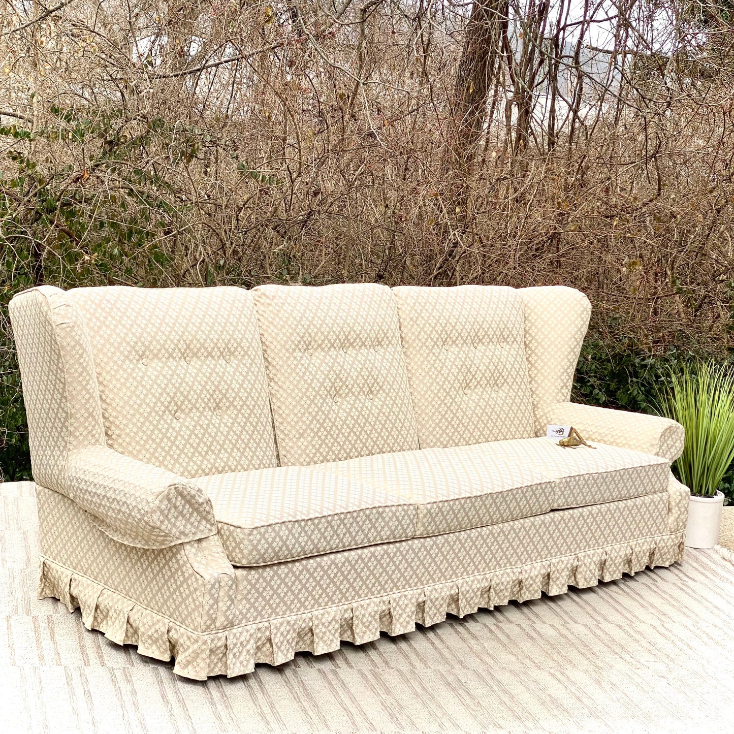 Beautiful Vintage Upholstered Sofa Couch