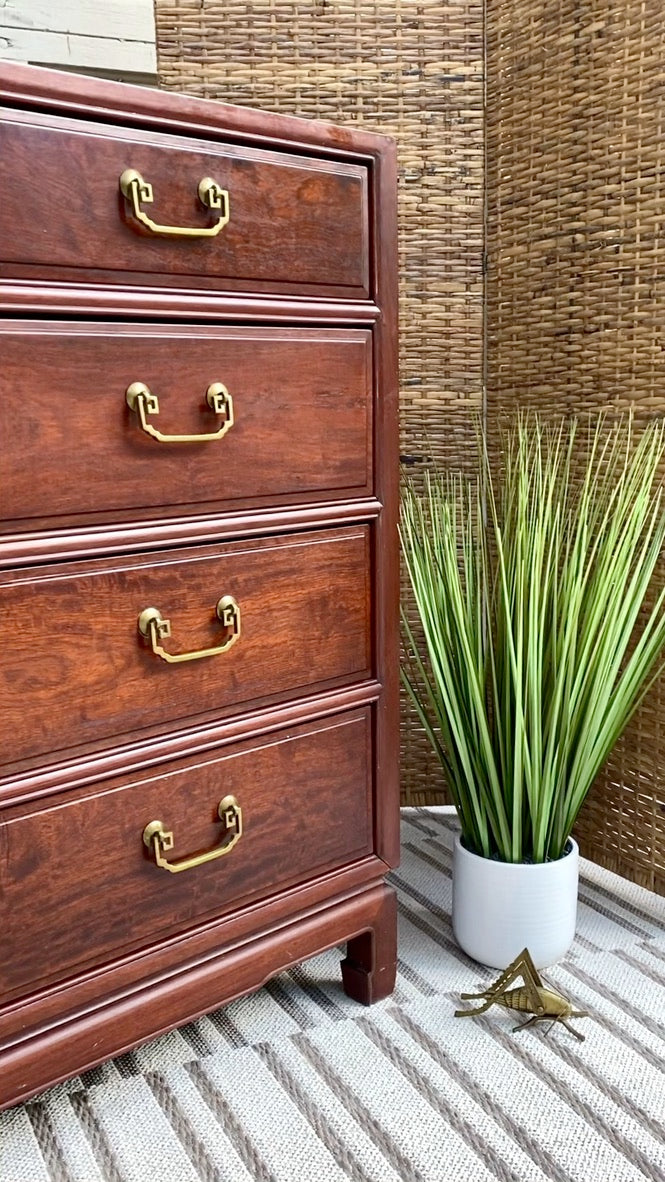 Vintage Rosewood 5 Drawer Dresser