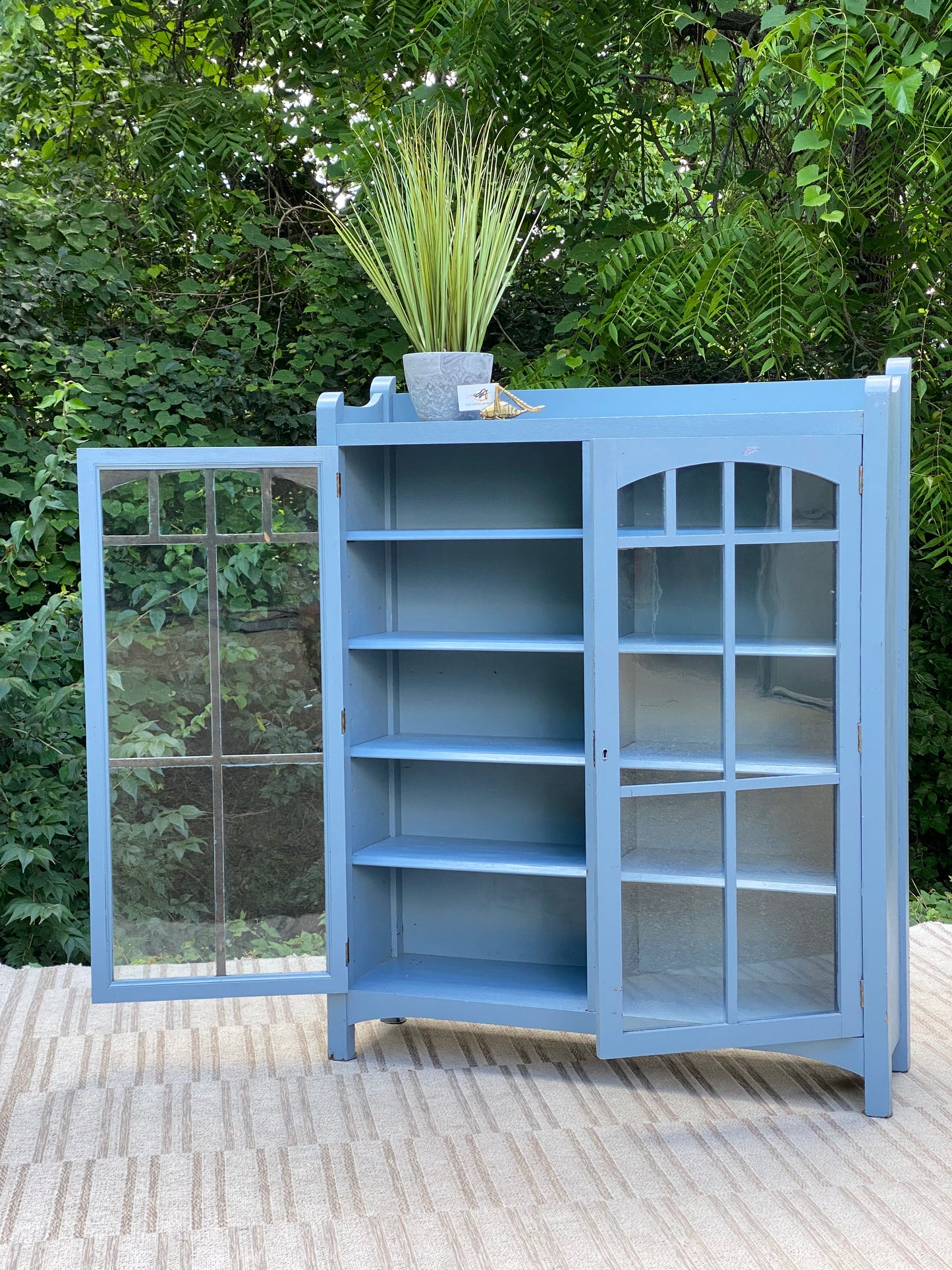 Vintage Robert Mitchell Solid Wood Painted Bookcase