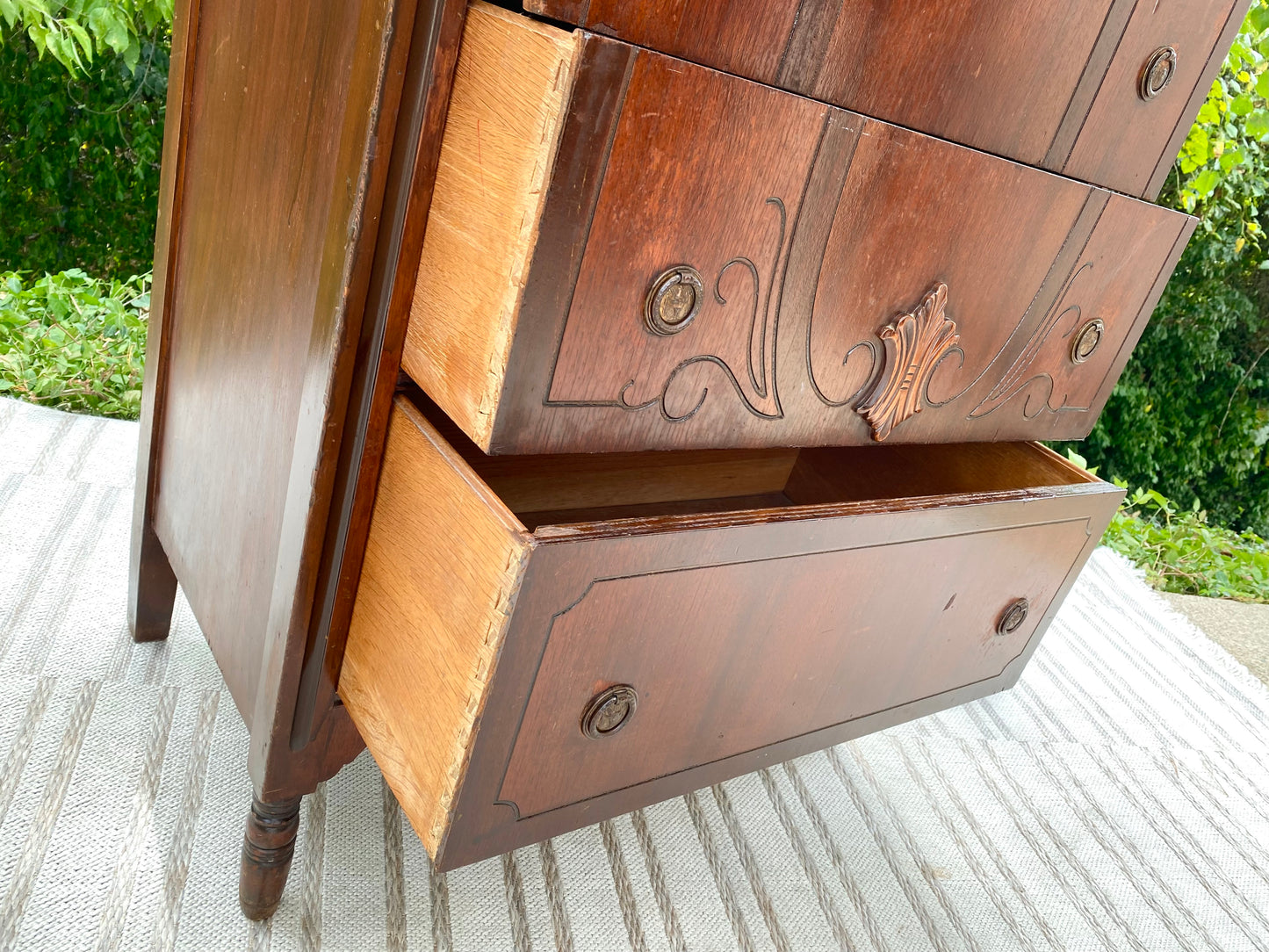 Vintage Walnut 4 Drawer Dresser