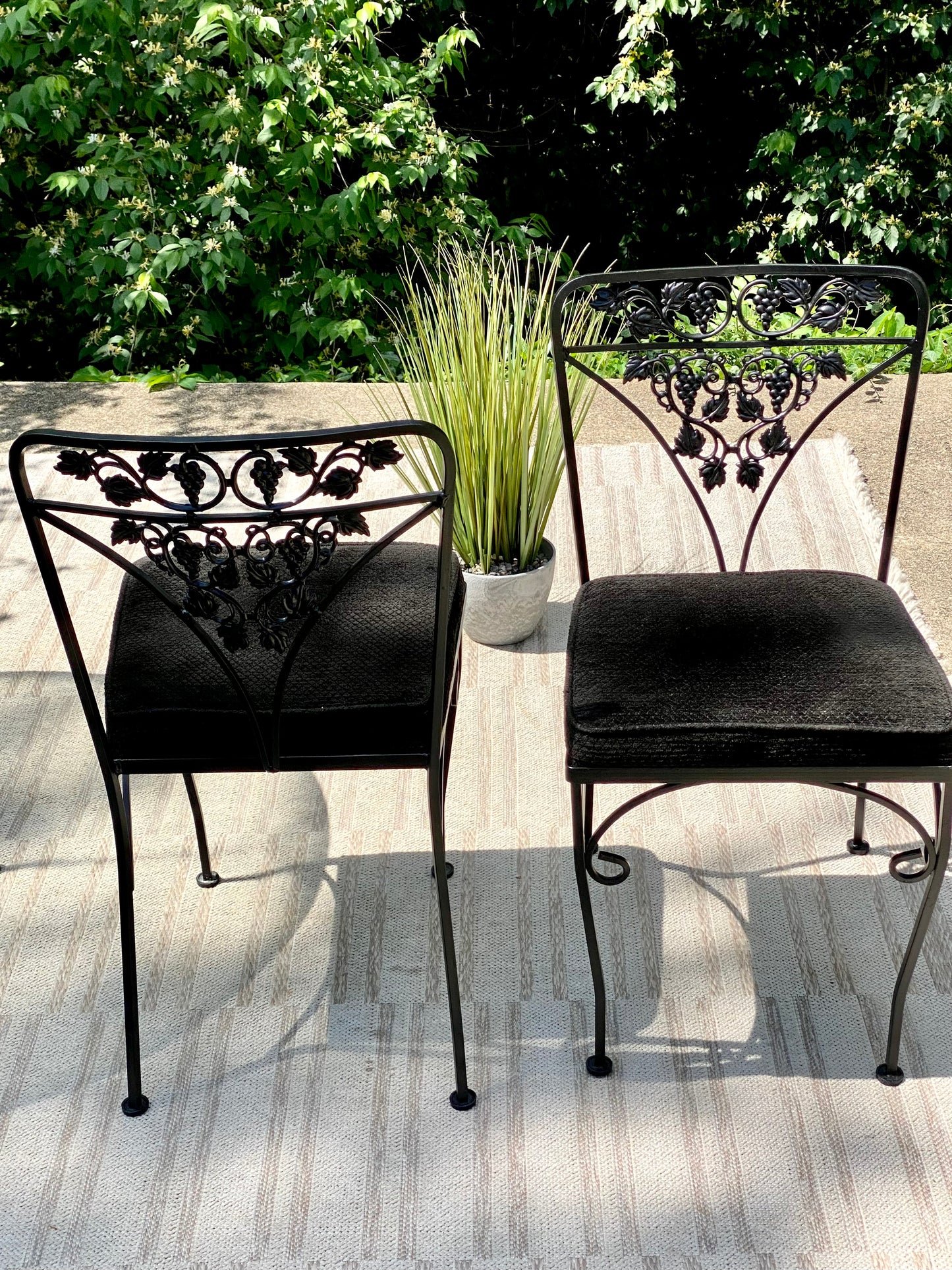 Vintage Woodard Grapevine Glass Top Patio Set