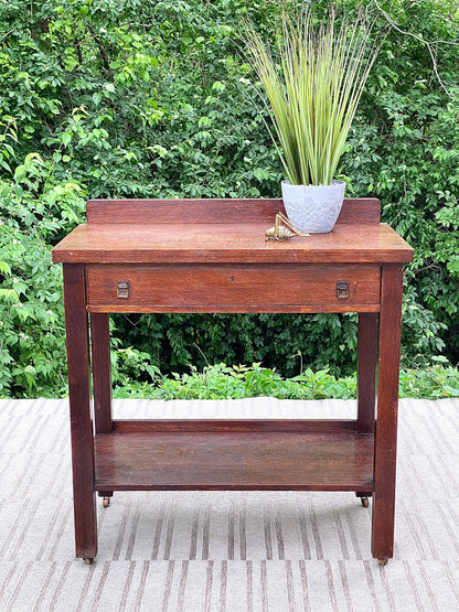 Vintage Arts & Crafts Oak Hallway Table