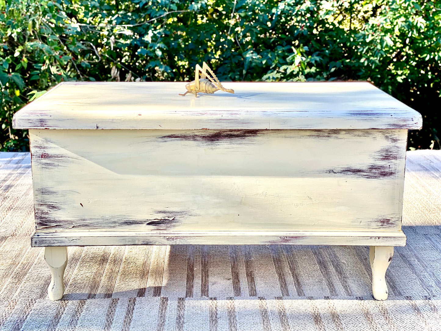 Small Vintage Painted Cedar Blanket Chest