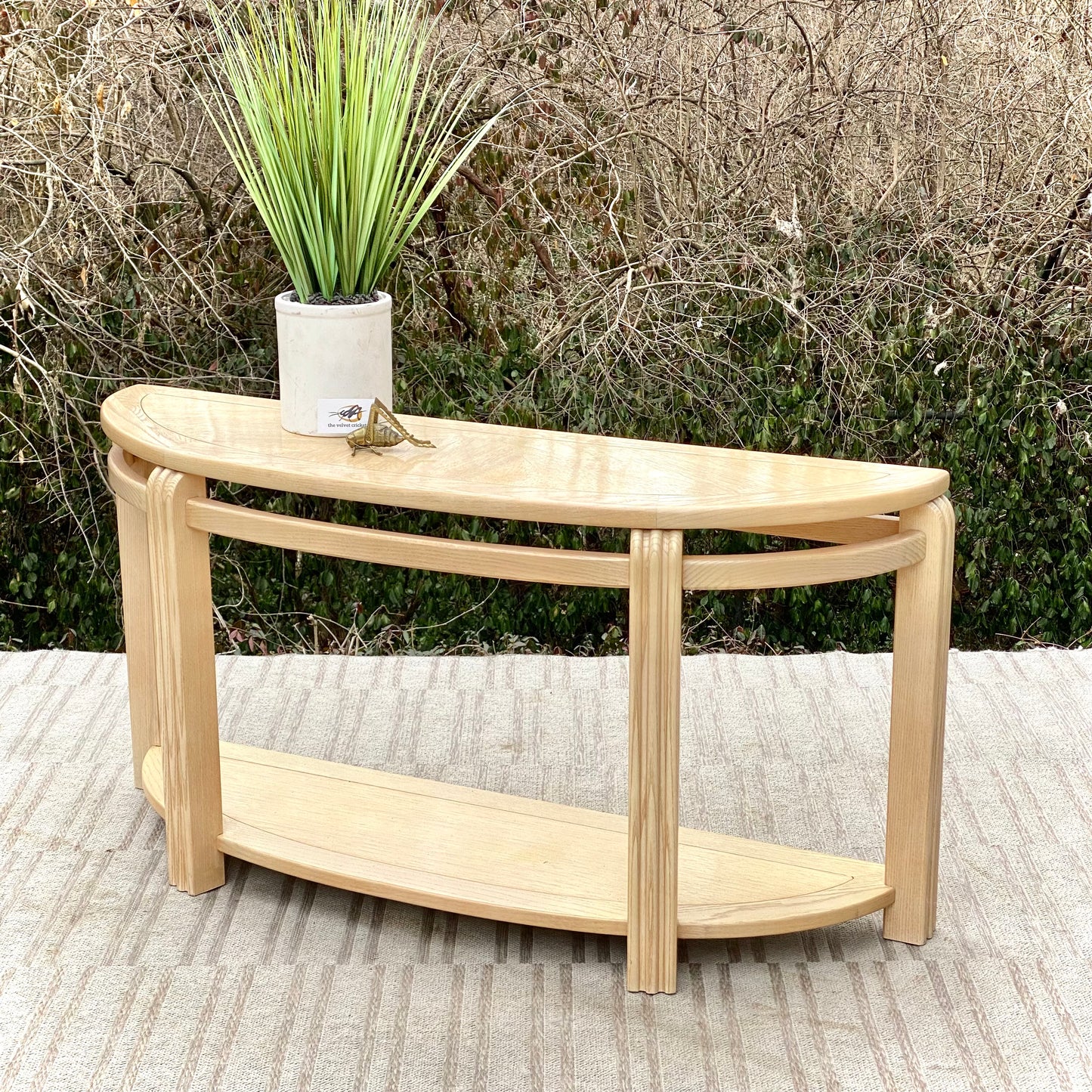 Nice Wooden Half Circle Hallway Sofa Table