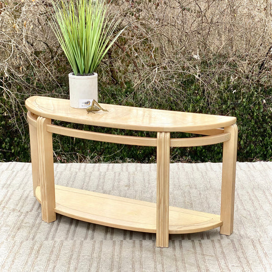Nice Wooden Half Circle Hallway Sofa Table