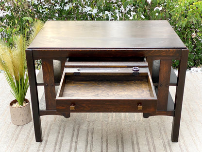 Vintage Art & Crafts Oak Mission Desk
