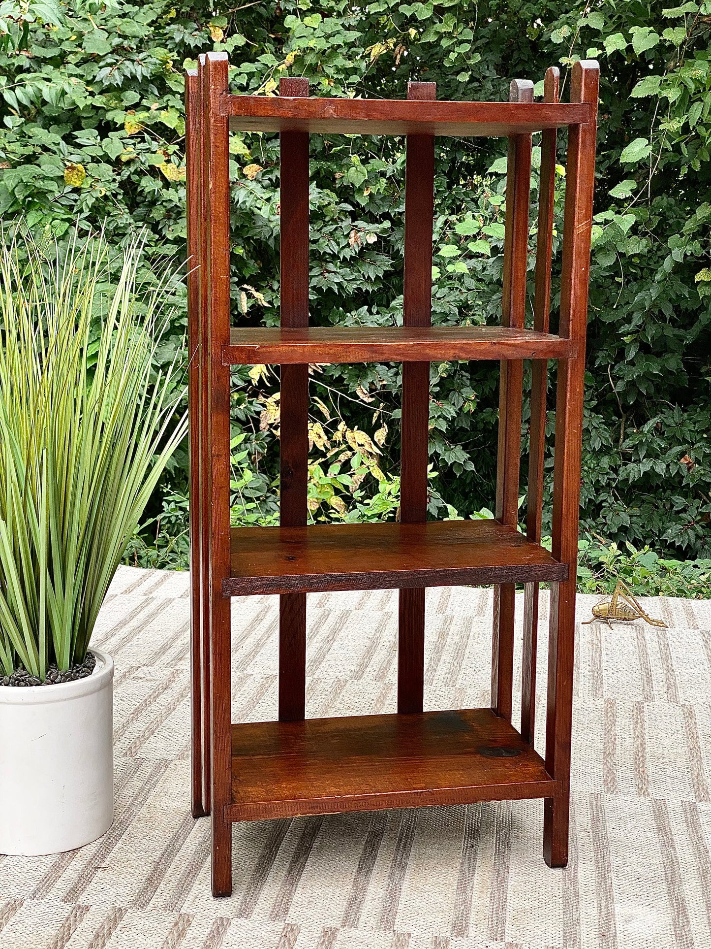 Vintage Arts & Crafts Wooden Bookshelf