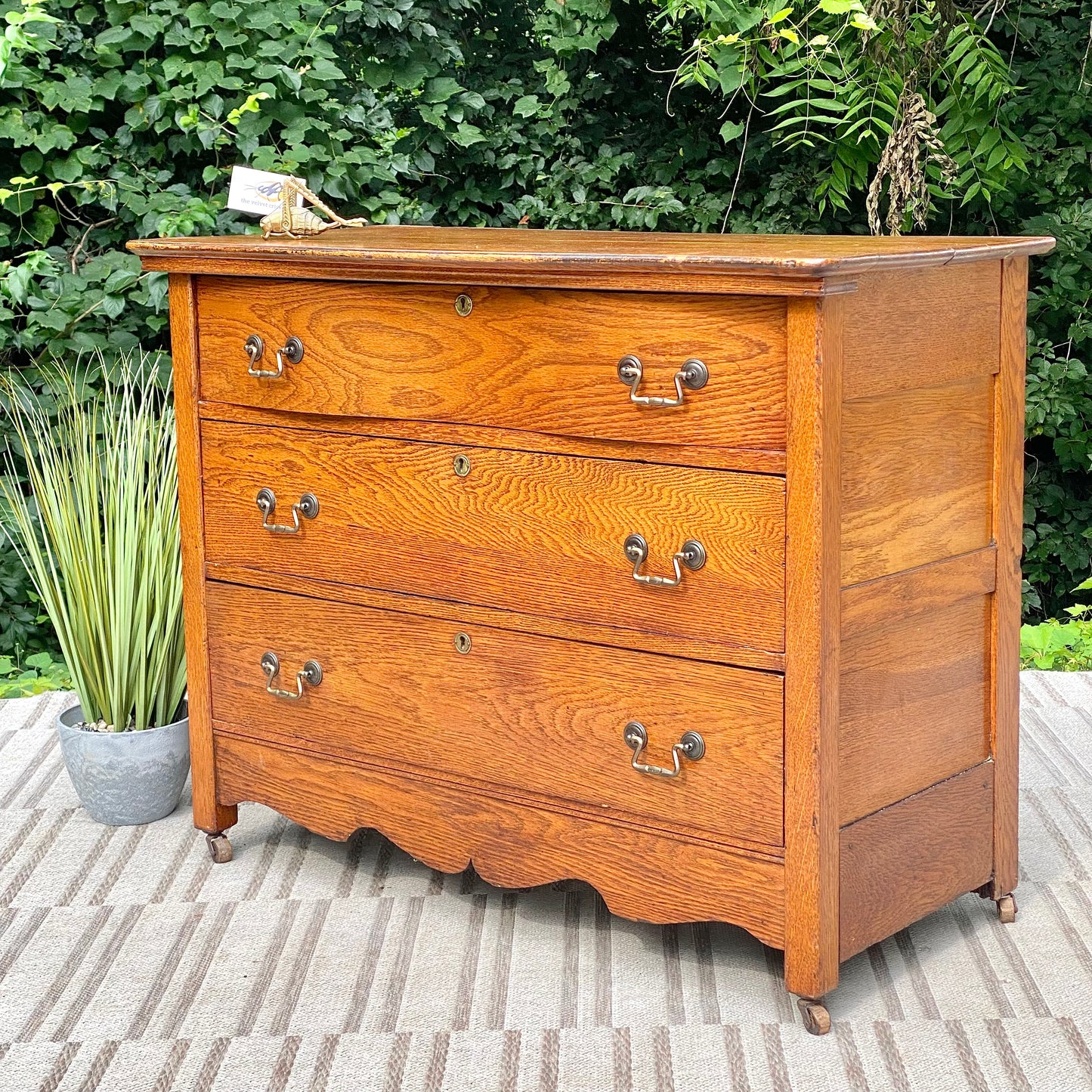 Vintage Oak 3 Drawer Dresser