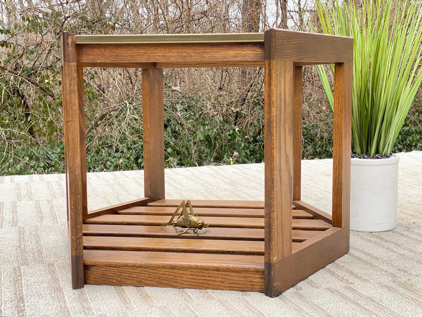 Vintage Wooden Mersman Hexagon Side Table