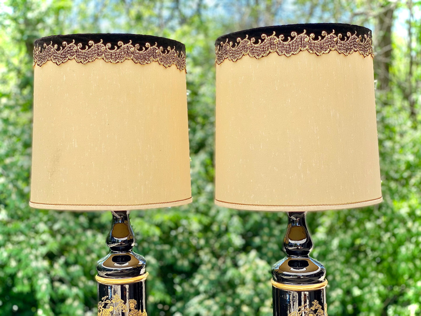 Pair of Mid Century Asian Lamps